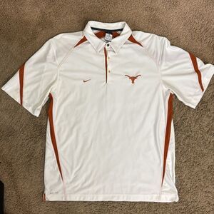 Nike Men's Dri Fit Texas Longhorn Athletic White and Orange Polo Shirt size XL